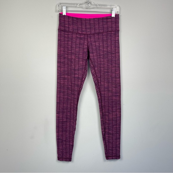 Lululemon Wunder Under Pant Textured Ziggy Wee August Glo Raspberry Glo Light 4 - Picture 7 of 13
